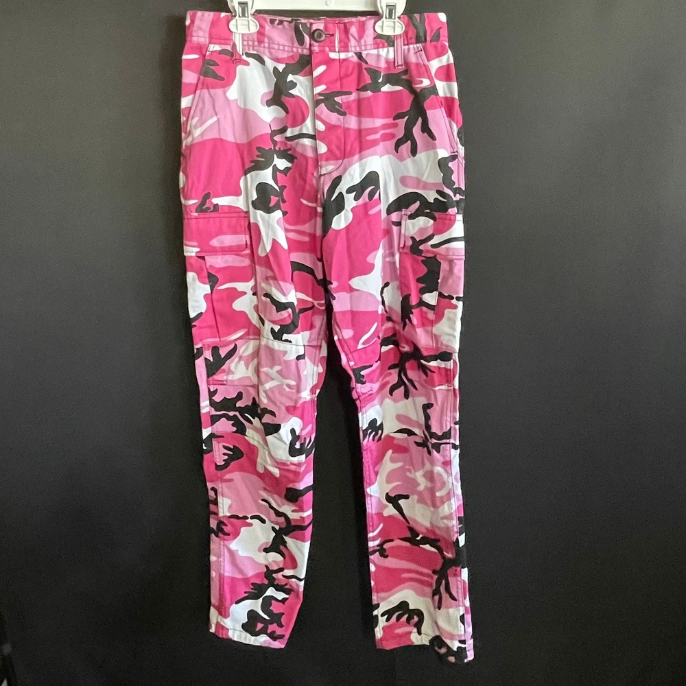 Rothco BDU Cargo Pants Unisex Small Pink Camo Good Adjustable Waist Tactical